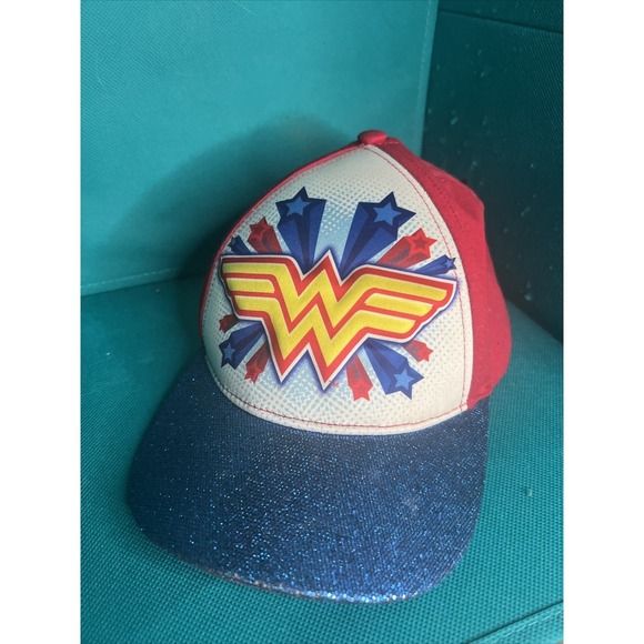 Wonder Woman DC Comics Strapback Adjustable Hat Cap Adult Men Women Red Blue - Picture 1 of 3